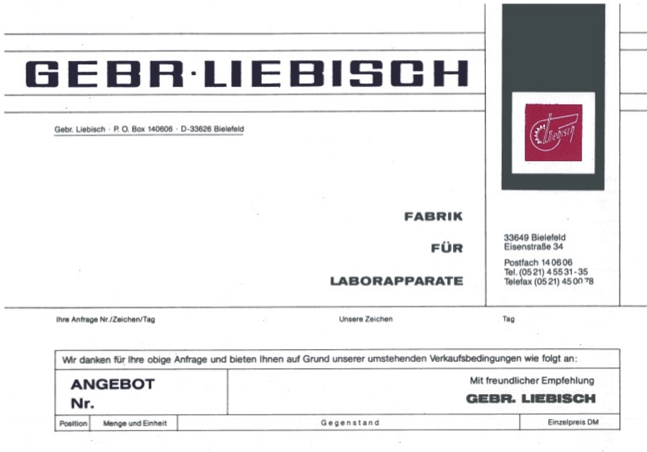 Alte Angebot Liebisch Labortechnik