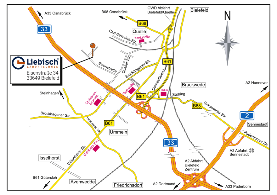 Ihr Weg zu Liebisch, die Wegbeschreibung in der Version 2018.